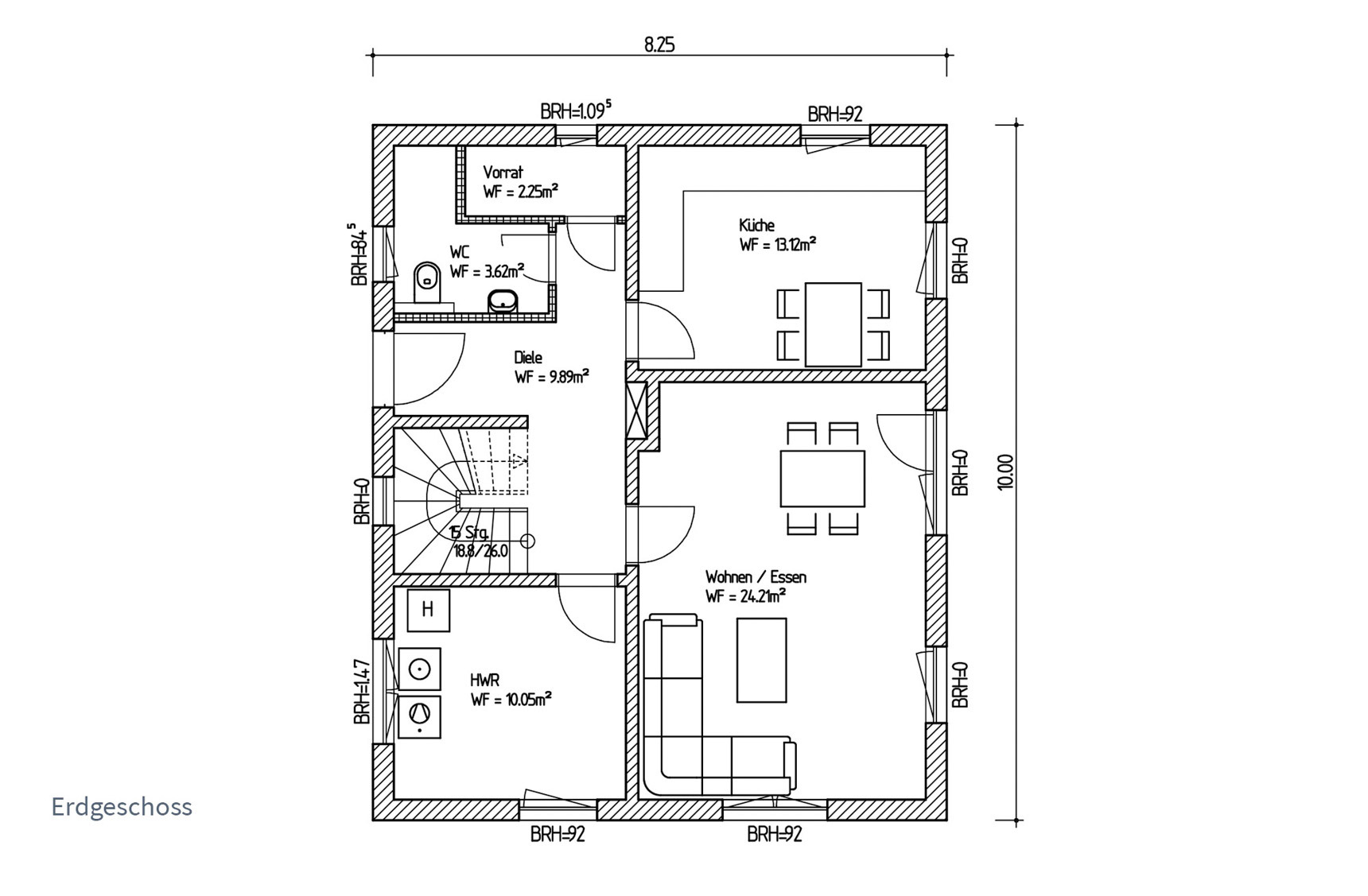 Typenhaus Decrux - ALG Massivhaus Projektbau GmbH Grundriss EG