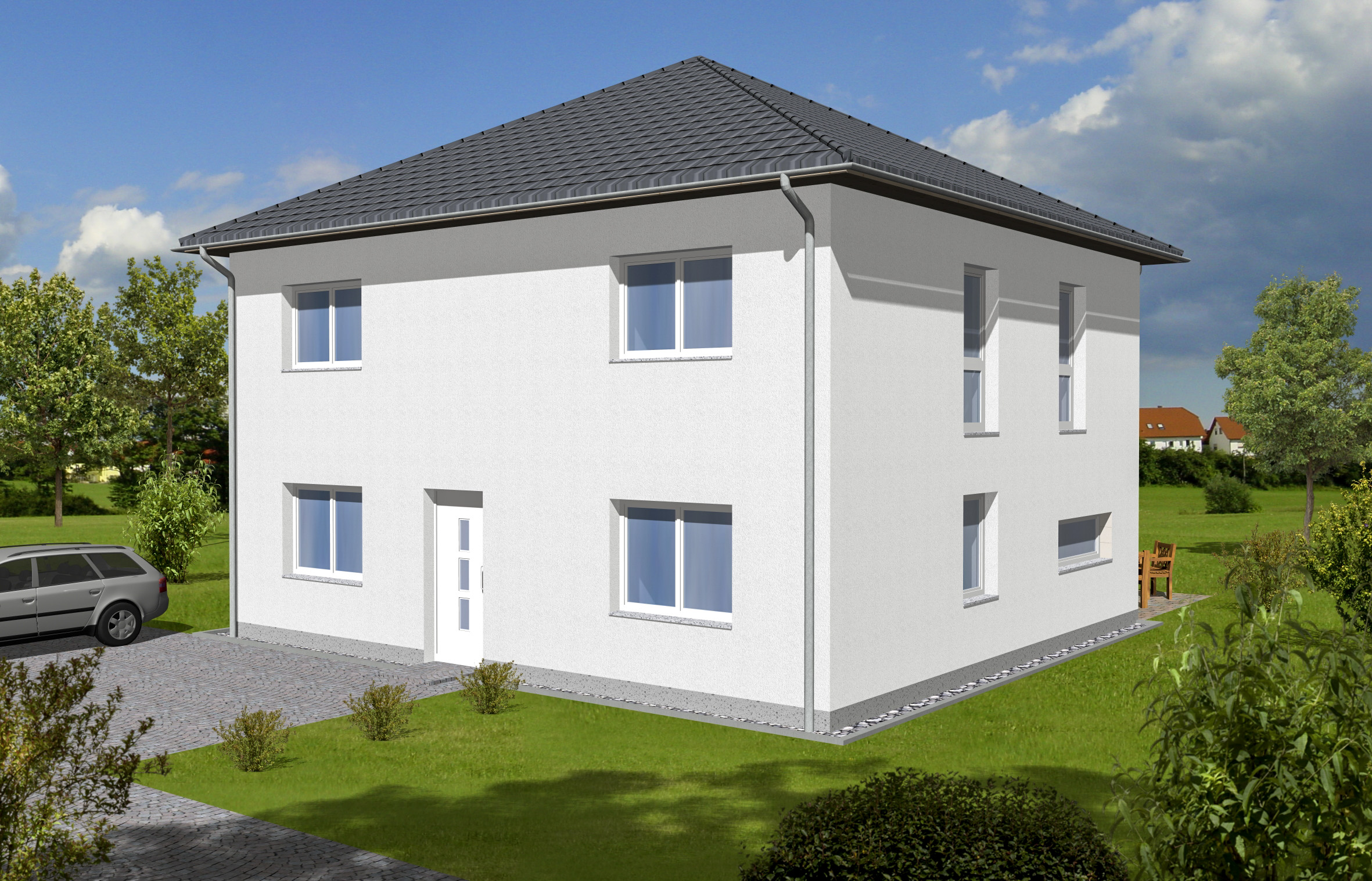 AGL Massivhaus Projektbau Askella Visu Eingang 