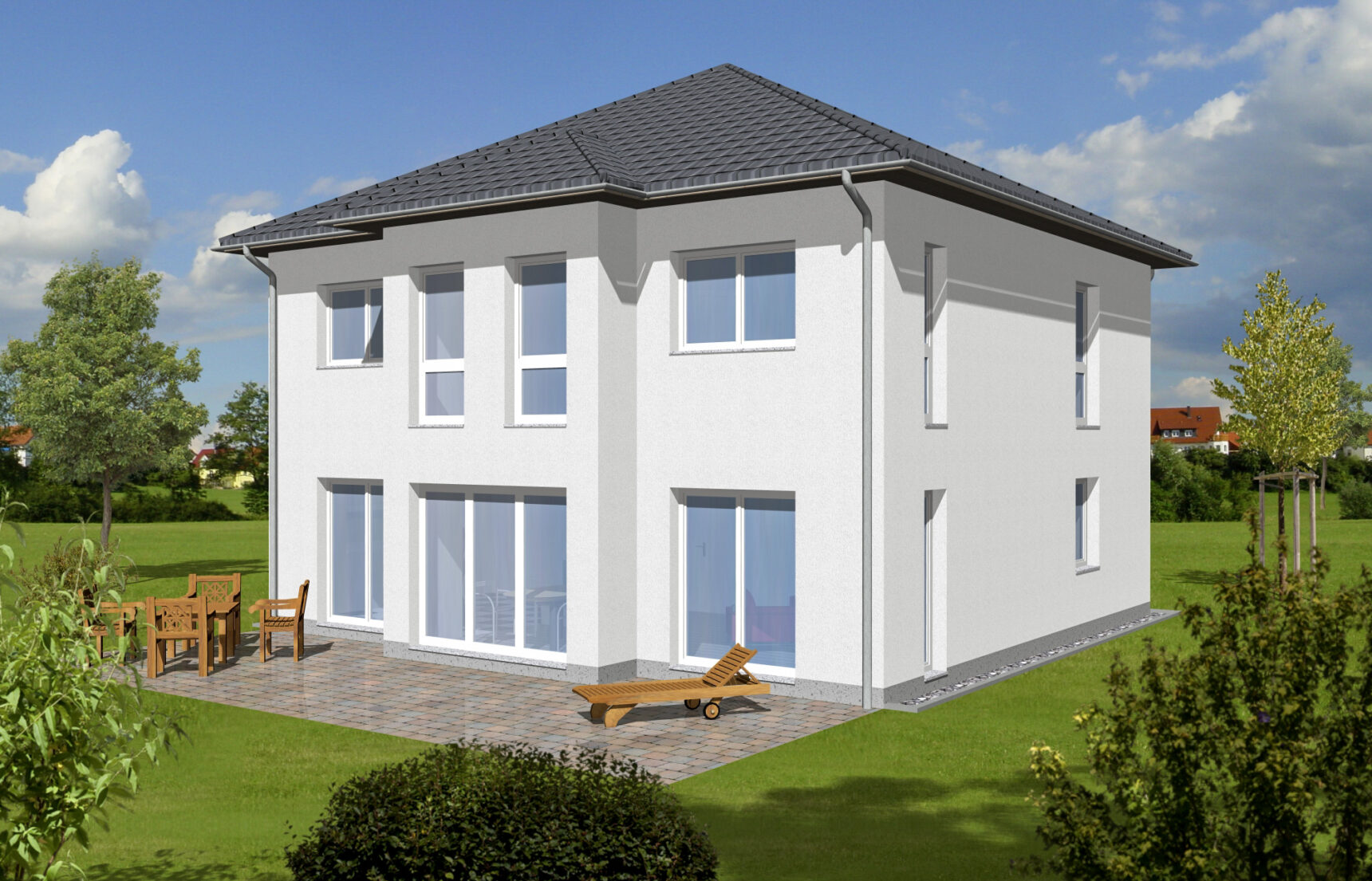 AGL Massivhaus Projektbau Askella Visu Garten 