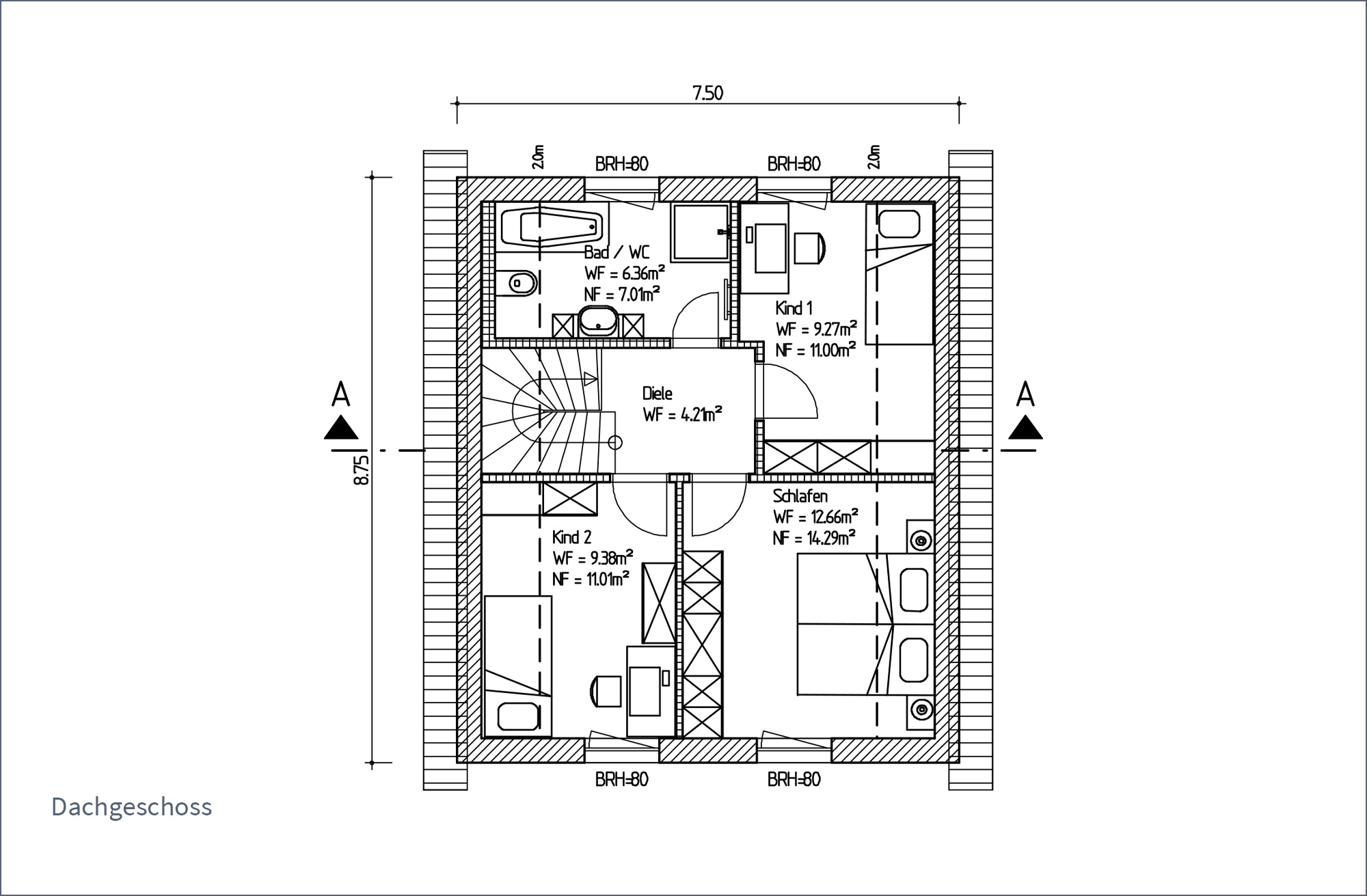 AGL Massivhaus Projektbau Isar Grundriss OG 2026 