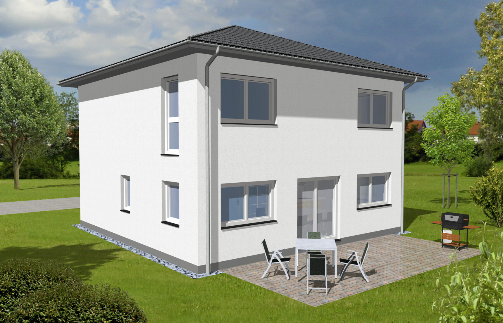 AGL Massivhaus Projektbau Lerna Visu Garten 